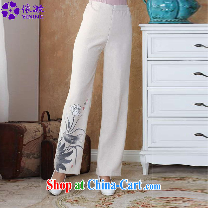 According to fuser stylish new clothes daily improved Chinese qipao ink stamp cotton Ma Tang pants WNS_2502 _ 1 _4 XL