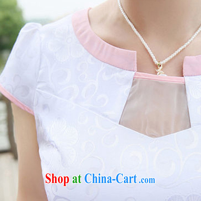 The Scent of Summer 2015 with new dresses qipao Web yarn lace collar short-sleeve jacquard retro China wind qipao dress red XXL, the Hong Kong Gore (XGN), shopping on the Internet