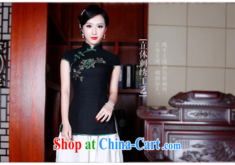 ruyi, female Tang load, improved the buckle cotton mA short-sleeved T-shirt outfit Korea wind blouses 5024 black XXL pictures, price, brand platters! Elections are good character, the national distribution, so why buy now enjoy more preferential! Health