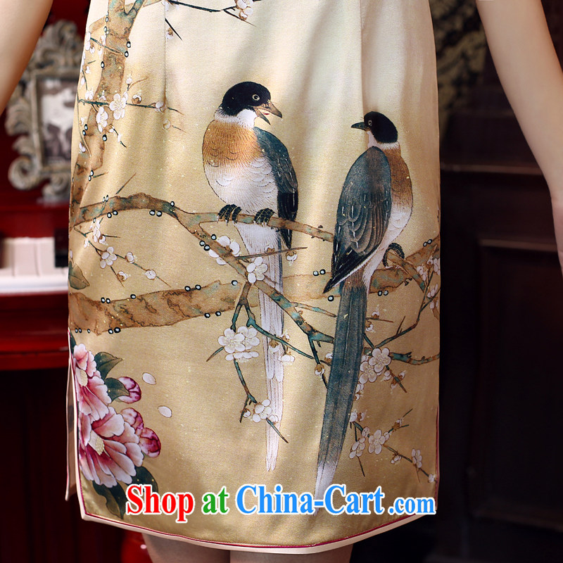 Su Wu edge 2015 new Chinese Antique summer short Silk Dresses daily video thin stylish dresses skirts dresses green L, Su Xiang, and shopping on the Internet