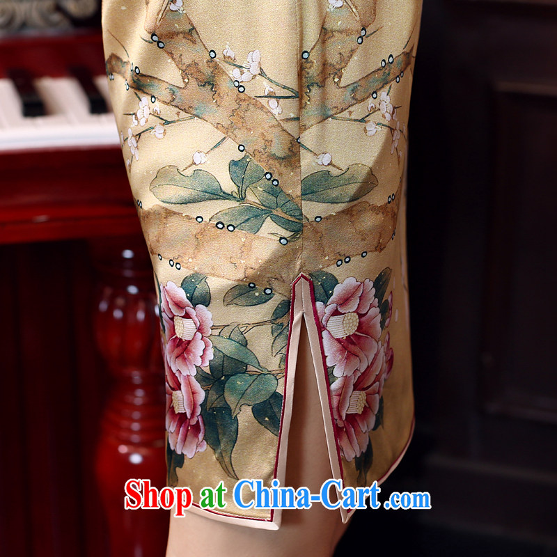 Su Wu edge 2015 new Chinese Antique summer short Silk Dresses daily video thin stylish dresses skirts dresses green L, Su Xiang, and shopping on the Internet