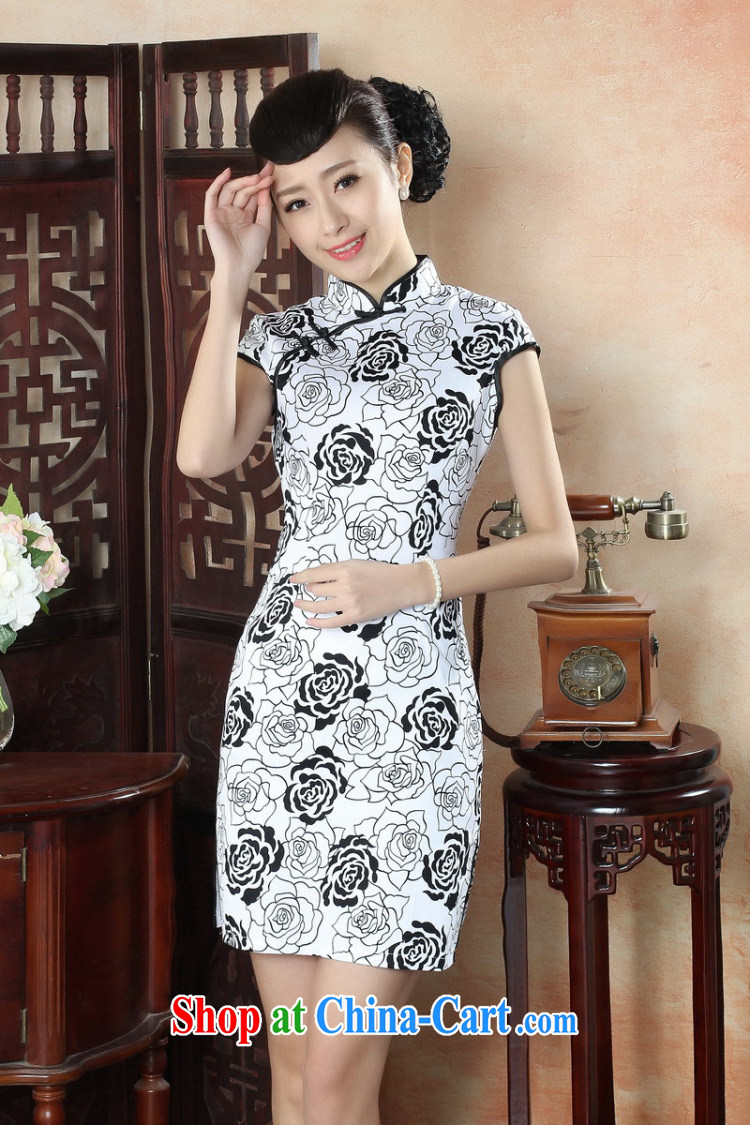 Bin Laden smoke-free summer new cheongsam dress Chinese peony flower basket Sai Kung Sau San short cheongsam dress improved stylish everyday goods such as map color M pictures, price, brand platters! Elections are good character, the national distribution, so why buy now enjoy more preferential! Health