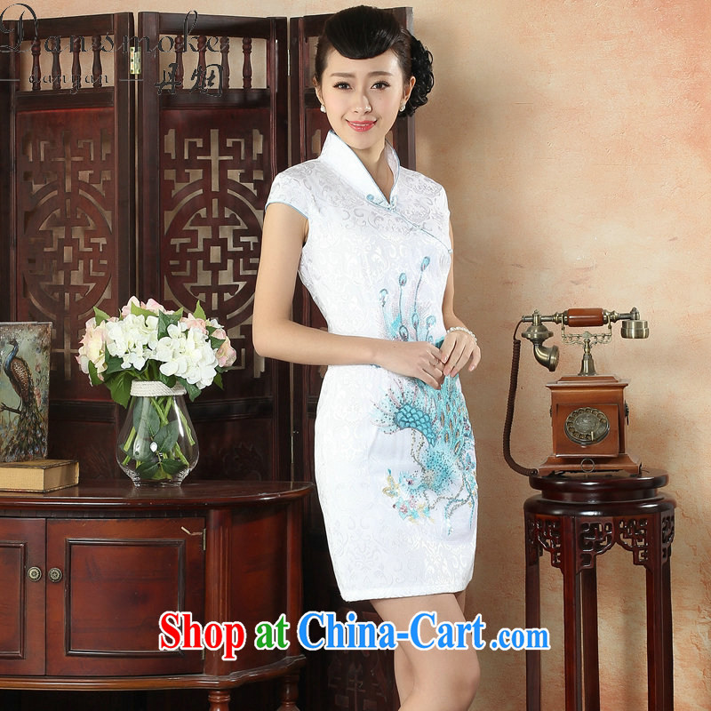 Bin Laden smoke-free New cheongsam dress summer day-old fashioned style beauty larger ethnic wind women improved cheongsam dress such as the color 2 XL, Bin Laden smoke, shopping on the Internet