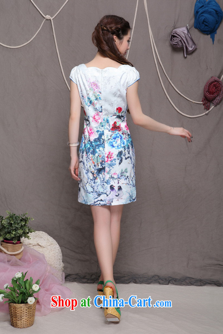 Love, 2015 China wind National wind improved stylish commuter cultivating graphics thin cheongsam FF 9904 white XL pictures, price, brand platters! Elections are good character, the national distribution, so why buy now enjoy more preferential! Health