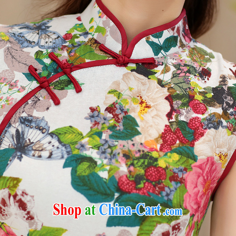 The Diane poetry 2015 new summer girl cheongsam dress sense of fashion show short, cultivating ceremonial improved night qipao cheongsam Butterfly Dance flowers Butterfly Dance flowers L, Nathan Diane poetry (mdaixe), online shopping