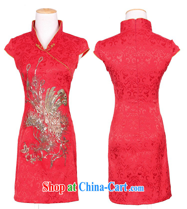 2015 new cheongsam dress Chinese wedding dress spring and summer red lace retro improved bridal toast clothing cheongsam red the Golden Phoenix Blue on white Phoenix L pictures, price, brand platters! Elections are good character, the national distribution, so why buy now enjoy more preferential! Health