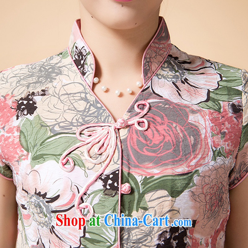 Adam's old Summer 15 new, large flower, short-sleeved Chinese T-shirt bow tie-aged moms T shirt shirt W 5 toner spend 4 XL Adam, elderly, shopping on the Internet
