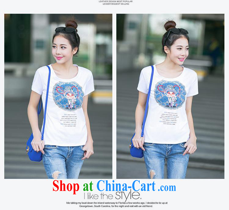 Ya-ting store 2015 summer Korean Version Stamp new graphics thin beauty arts round-collar dazzled parquet drill female short-sleeve shirt T black XL pictures, price, brand platters! Elections are good character, the national distribution, so why buy now enjoy more preferential! Health