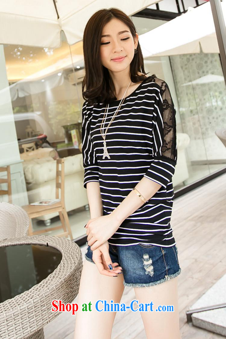 Ya-ting store 2015 summer new Korean version in loose cuff T pension maximum code women mm thick streaks bat shirt T pension picture color M (110 - 125 ) jack pictures, price, brand platters! Elections are good character, the national distribution, so why buy now enjoy more preferential! Health