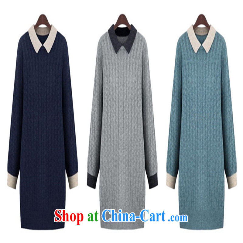 The European site autumn new thick MM women in Europe and with the single largest number female child for knitting sweater dresses mint blue 5XL, health concerns (Rvie .), and shopping on the Internet