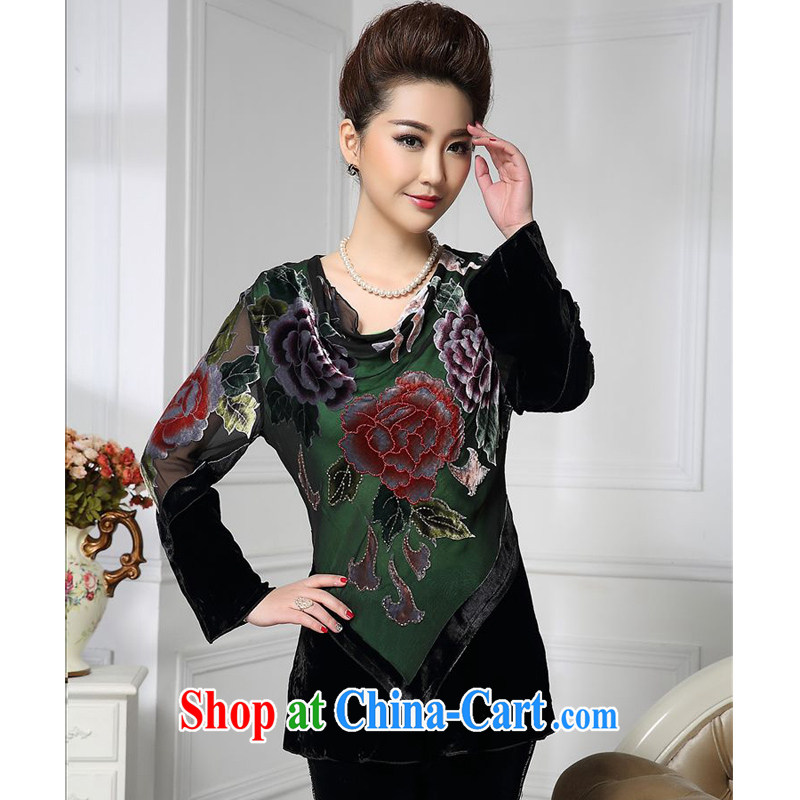 Forest narcissus 2015 spring loaded on new green loose snow-woven cloth backing and elegant Chinese mother with silk stitching sauna Silk Velvet jacket HGL - 442 photo color XXXXL