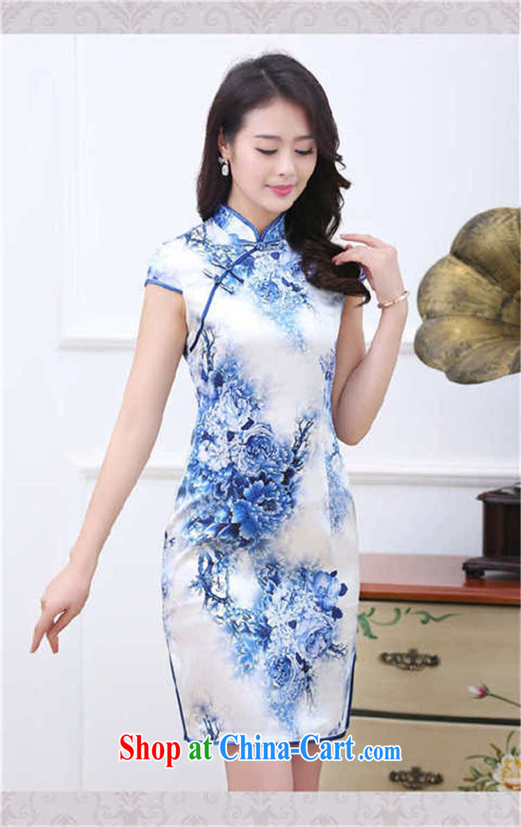 Toner mud snails summer 2015 new female sauna silk silk dress blue and white porcelain Lotus Pond Silk Cheongsam short skirt style short-sleeve classic qipao skirts blue and white porcelain pictures, price, brand platters! Elections are good character, the national distribution, so why buy now enjoy more preferential! Health