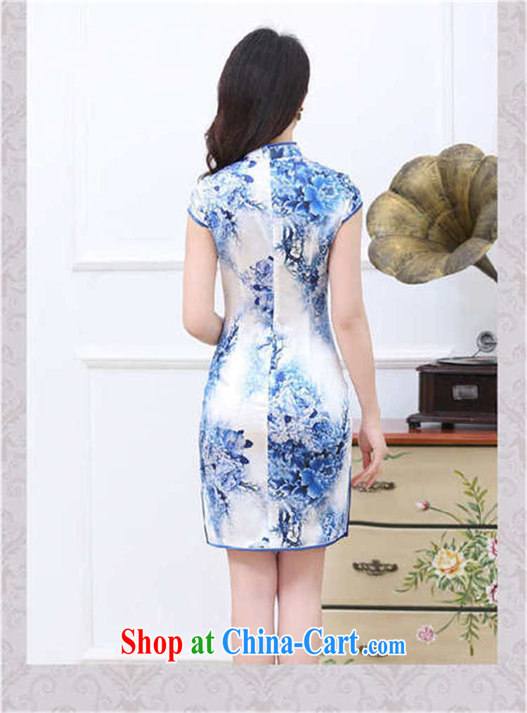 Toner mud snails summer 2015 new female sauna silk silk dress blue and white porcelain Lotus Pond Silk Cheongsam short skirt style short-sleeve classic qipao skirts blue and white porcelain pictures, price, brand platters! Elections are good character, the national distribution, so why buy now enjoy more preferential! Health