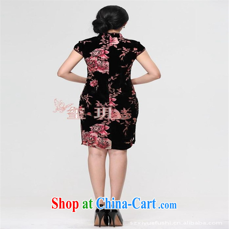 Elections 2014 -- spring and summer high Silk Velvet cheongsam simple and elegant/hand-tie/short cheongsam picture color XXXXL, health concerns (Rvie .), and, on-line shopping