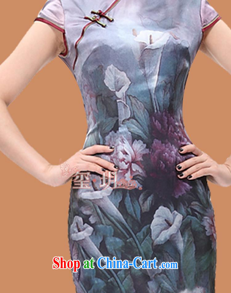 Wholesale dresses sexy water heavy Silk Cheongsam/Summer silk day dresses skirts/improved stylish picture color L pictures, price, brand platters! Elections are good character, the national distribution, so why buy now enjoy more preferential! Health