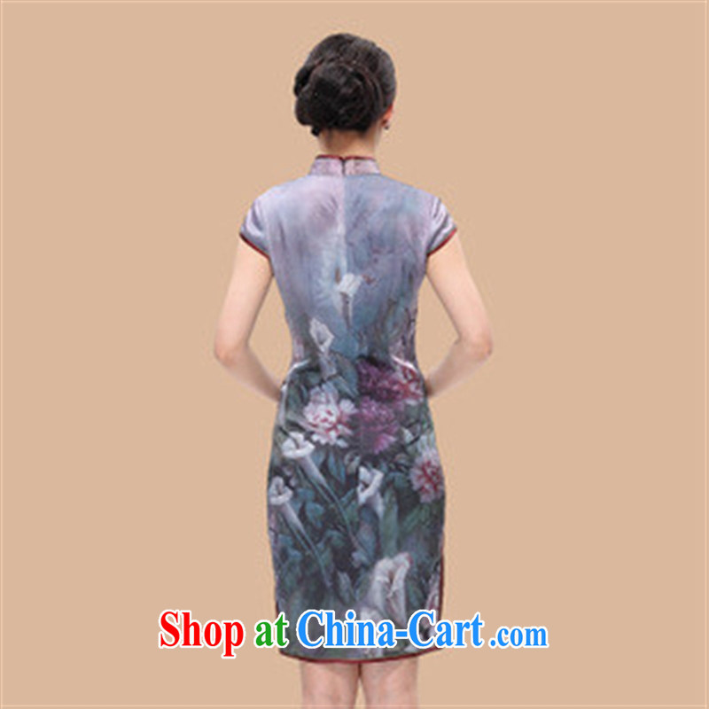 Wholesale dresses sexy water heavy Silk Cheongsam/Summer silk day dresses skirts/improved stylish picture color L, health concerns (Rvie .), and, on-line shopping