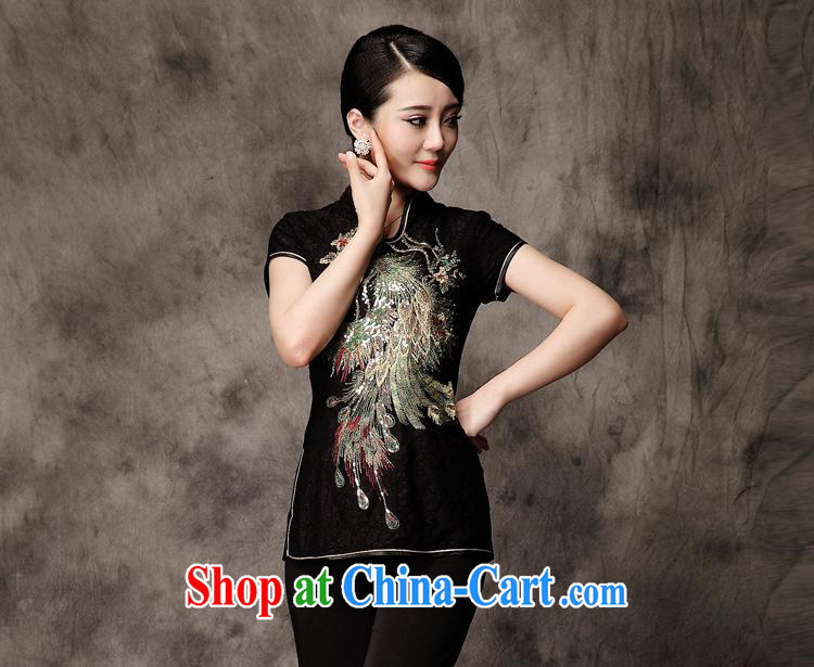 213 red improved Chinese T-shirt summer marriage Chinese girls lace embroidery Chinese Tang fitted T-shirt red XXXL pictures, price, brand platters! Elections are good character, the national distribution, so why buy now enjoy more preferential! Health