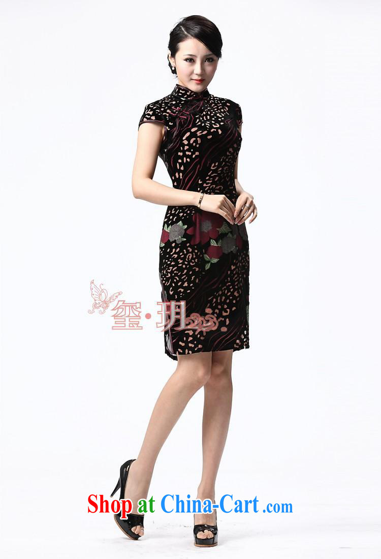 New wedding dresses short Silk Dresses retro really velvet cheongsam MOM/mother-in-law cheongsam dress picture color XXXL pictures, price, brand platters! Elections are good character, the national distribution, so why buy now enjoy more preferential! Health