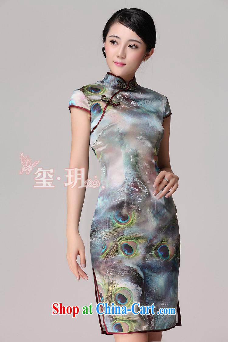 Silk Dresses summer new cheongsam dress stylish improved heavy silk, long, improved cultivation cheongsam picture color XXL pictures, price, brand platters! Elections are good character, the national distribution, so why buy now enjoy more preferential! Health