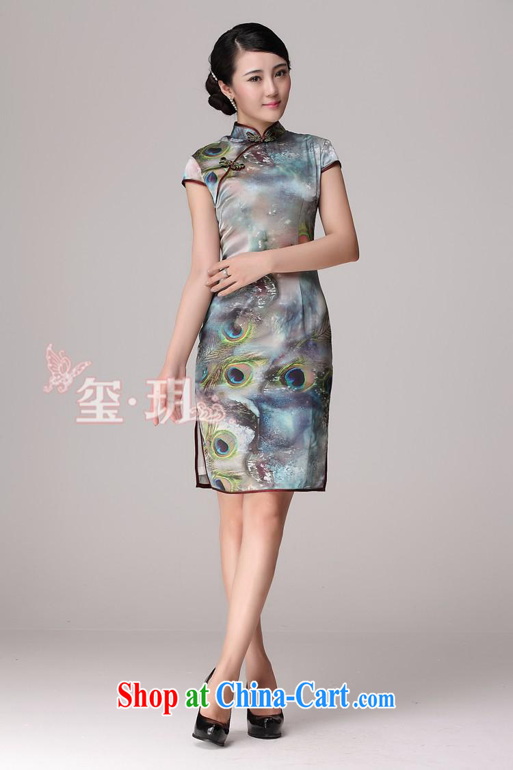 Silk Dresses summer new cheongsam dress stylish improved heavy silk, long, improved cultivation cheongsam picture color XXL pictures, price, brand platters! Elections are good character, the national distribution, so why buy now enjoy more preferential! Health