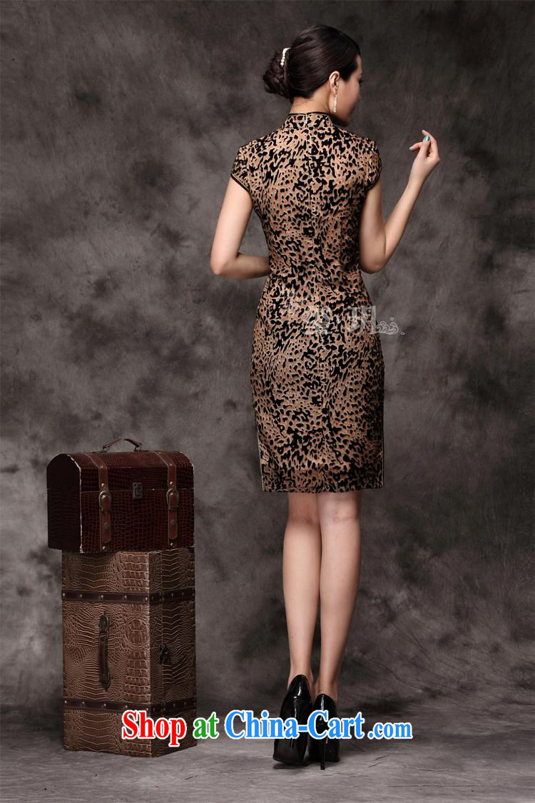 cheongsam wholesale 2014 new autumn, Leopard Silk Velvet improved cheongsam yellow XXXXL pictures, price, brand platters! Elections are good character, the national distribution, so why buy now enjoy more preferential! Health