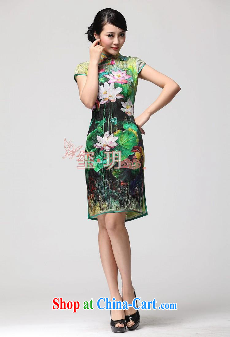 2014 new stylish Lotus summer improved cheongsam beauty double-flap silk day dresses picture color XXL pictures, price, brand platters! Elections are good character, the national distribution, so why buy now enjoy more preferential! Health