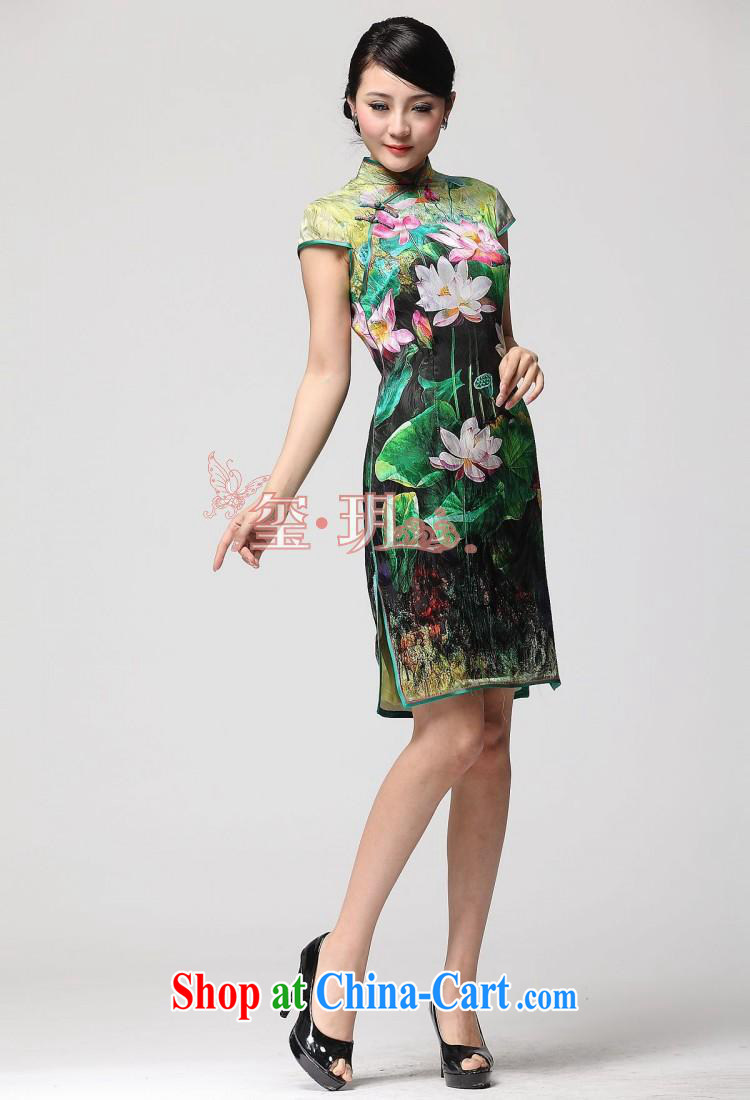2014 new stylish Lotus summer improved cheongsam beauty double-flap silk day dresses picture color XXL pictures, price, brand platters! Elections are good character, the national distribution, so why buy now enjoy more preferential! Health