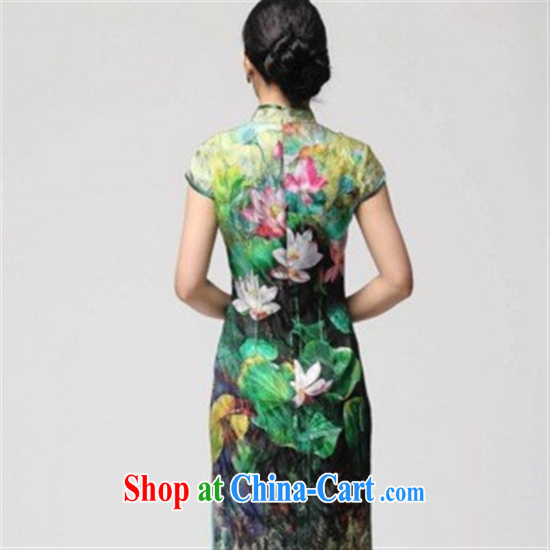 2014 new stylish Lotus summer improved cheongsam beauty double-flap is silk day dresses picture color XXL, health concerns (Rvie .), and, on-line shopping