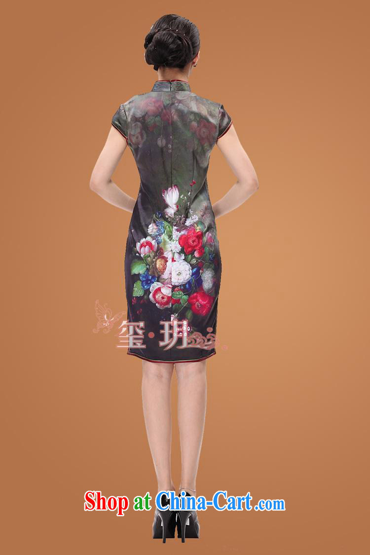 cheongsam wholesale summer new beauty and stylish traditional Peony heavy Silk Cheongsam picture color XL pictures, price, brand platters! Elections are good character, the national distribution, so why buy now enjoy more preferential! Health