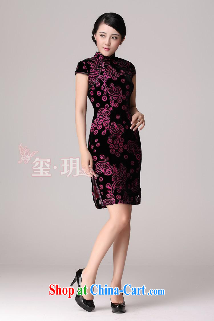 Summer 2014 New Silk Cheongsam dress improved cultivating silk black flower lint-free cloth robes the forklift truck cheongsam picture color XXXL pictures, price, brand platters! Elections are good character, the national distribution, so why buy now enjoy more preferential! Health