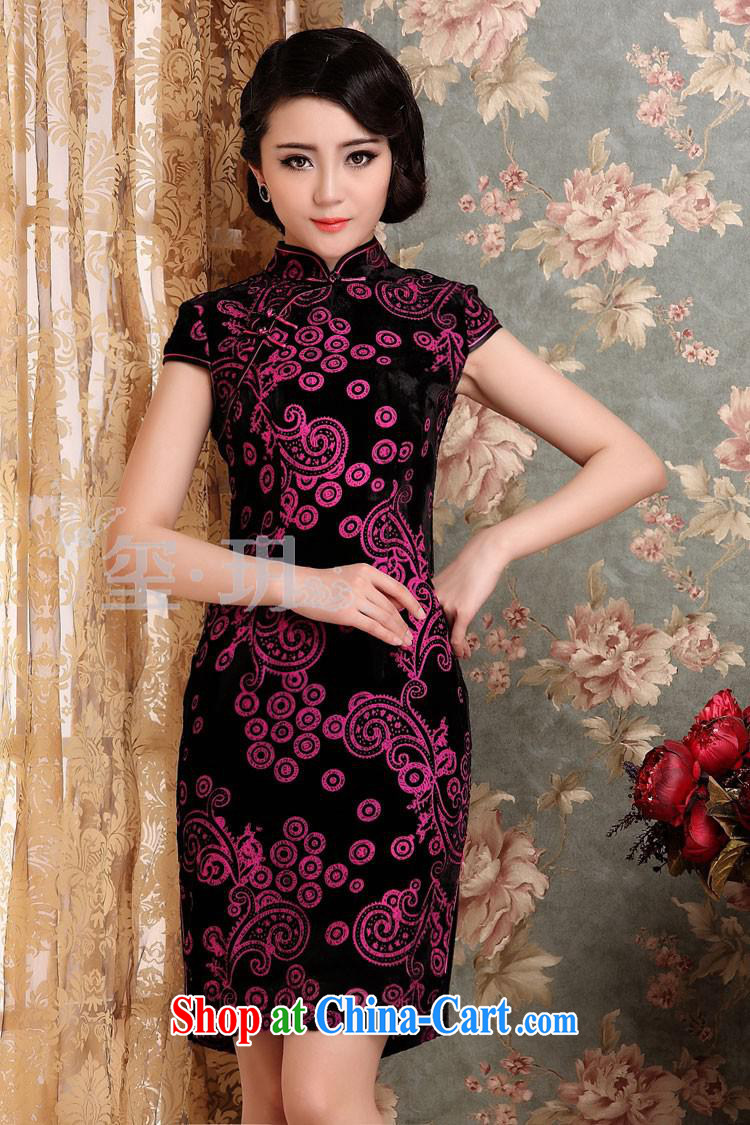 Summer 2014 New Silk Cheongsam dress improved cultivating silk black flower lint-free cloth robes the forklift truck cheongsam picture color XXXL pictures, price, brand platters! Elections are good character, the national distribution, so why buy now enjoy more preferential! Health