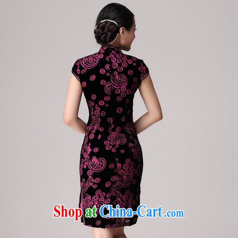 Summer 2014 New Silk Cheongsam dress improved cultivating silk black flower cheongsam lint-free cloth on the truck cheongsam picture color XXXL, health concerns (Rvie .), and shopping on the Internet
