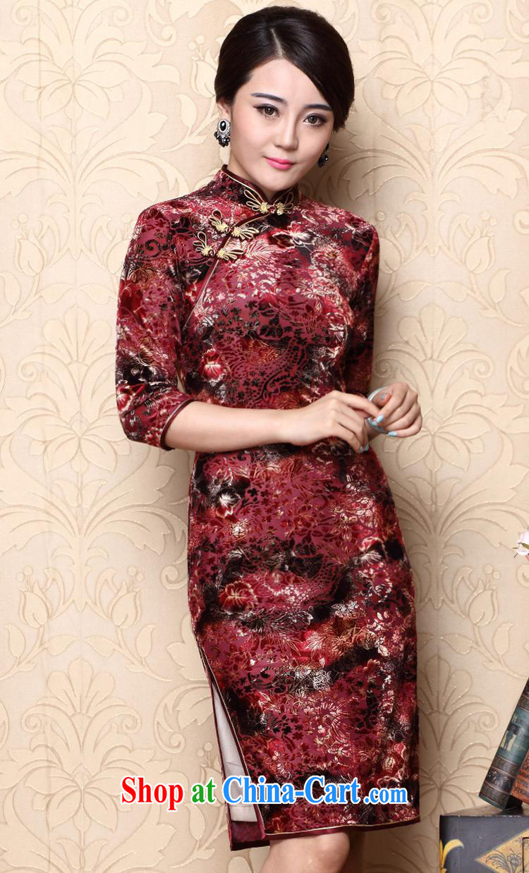 elections -- 2014 fall and winter new improved cheongsam retro short, 75 minutes long-sleeved winter cheongsam wholesale red L pictures, price, brand platters! Elections are good character, the national distribution, so why buy now enjoy more preferential! Health