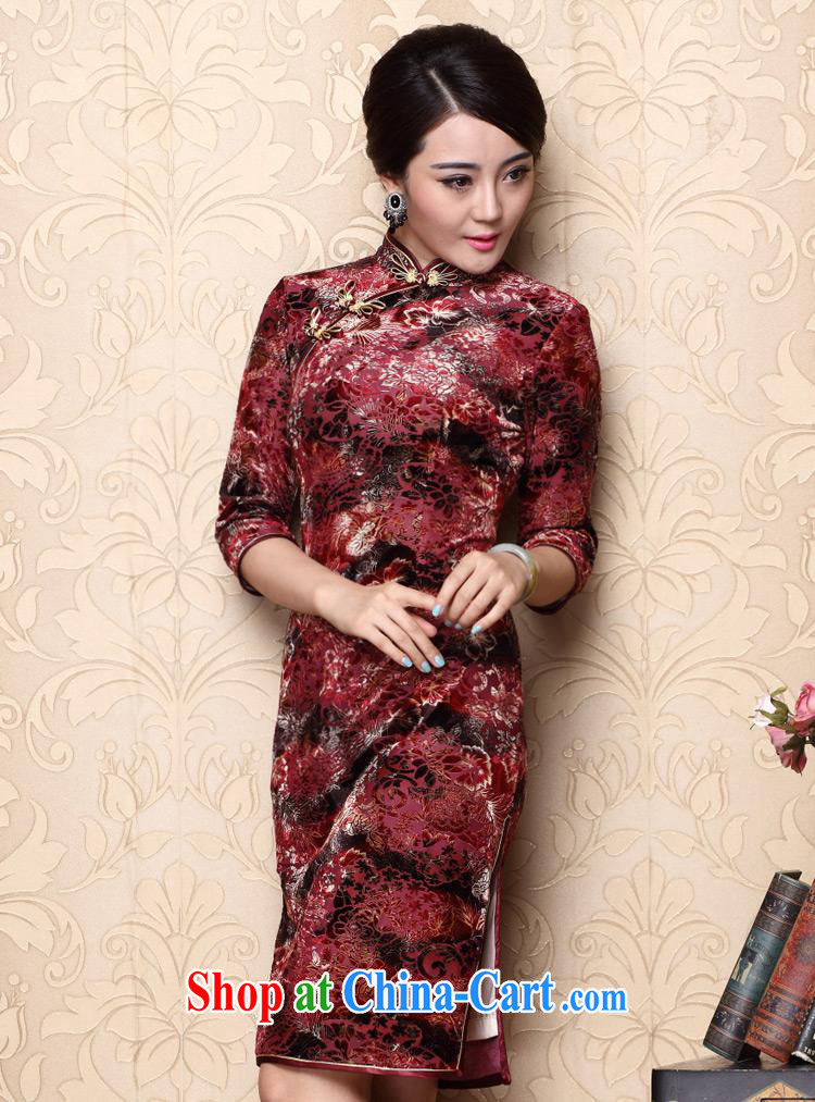 elections -- 2014 fall and winter new improved cheongsam retro short, 75 minutes long-sleeved winter cheongsam wholesale red L pictures, price, brand platters! Elections are good character, the national distribution, so why buy now enjoy more preferential! Health