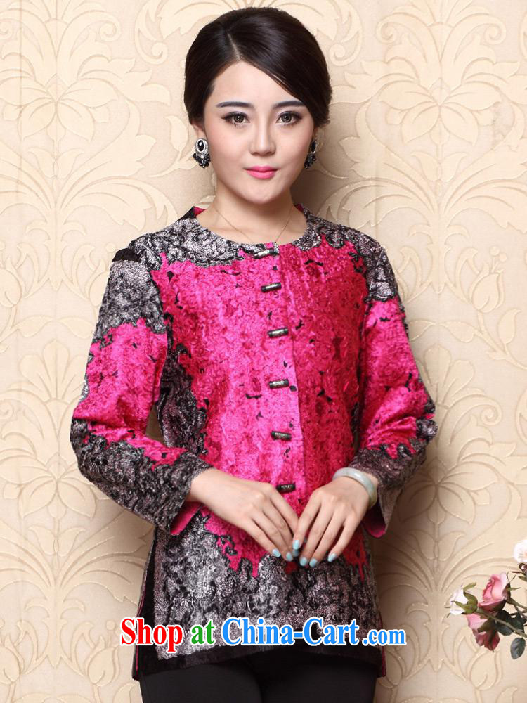 Elections 2014 as soon as possible new Tang replace Ms. load fall ethnic wind female long-sleeved wrinkled Chinese T-shirt of the Peony XXXL pictures, price, brand platters! Elections are good character, the national distribution, so why buy now enjoy more preferential! Health