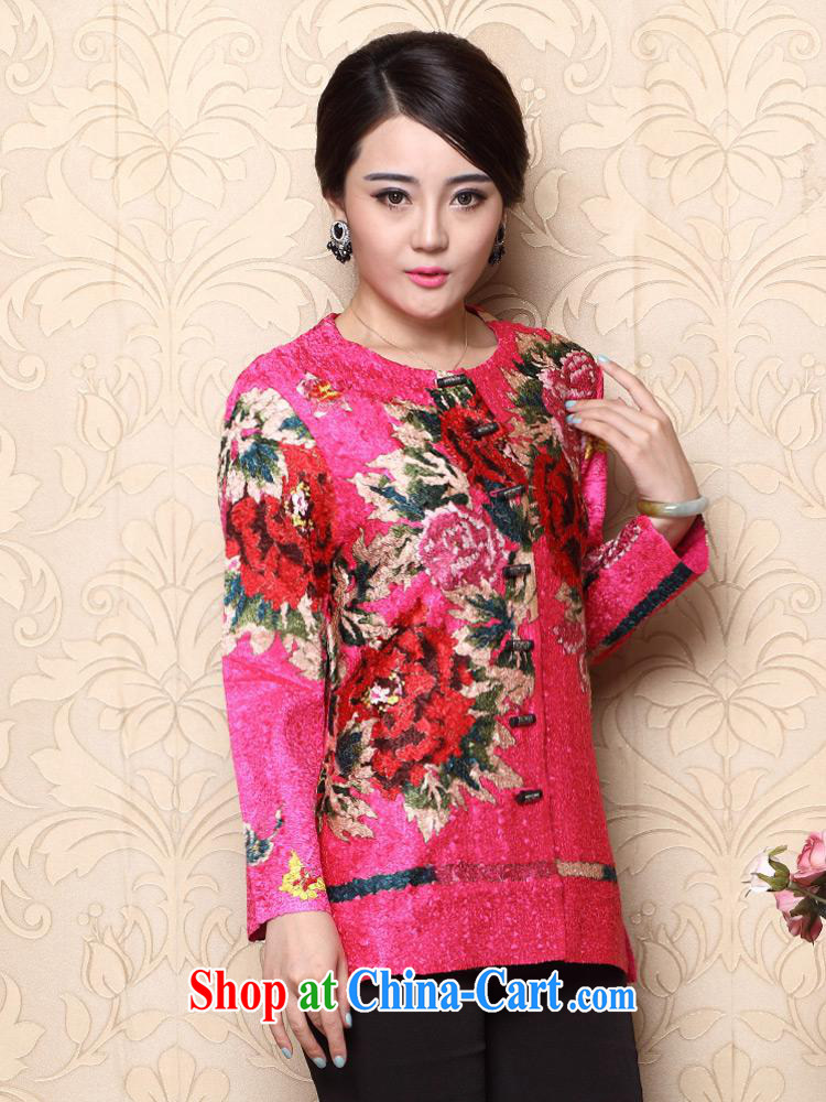Elections 2014 as soon as possible new Tang replace Ms. load fall ethnic wind female long-sleeved wrinkled Chinese T-shirt of the Peony XXXL pictures, price, brand platters! Elections are good character, the national distribution, so why buy now enjoy more preferential! Health
