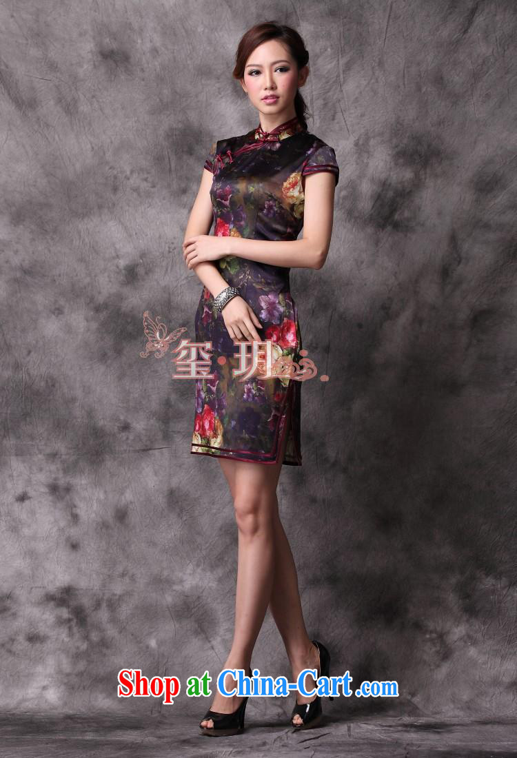 Mr Ronald ARCULLI sleek silk sauna Silk Cheongsam dress short-sleeved Silk Cheongsam dress wholesale picture color XXL pictures, price, brand platters! Elections are good character, the national distribution, so why buy now enjoy more preferential! Health