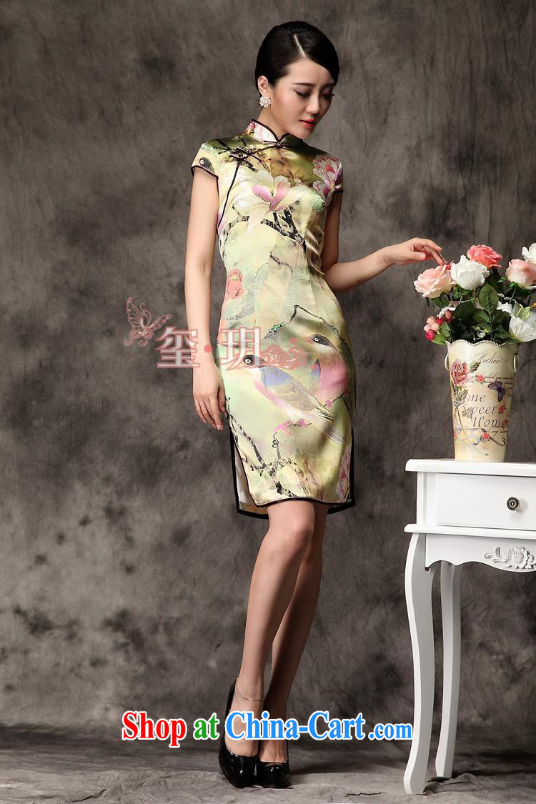 Take the butterfly sauna silk heavy Silk Cheongsam dress summer 2014 new, improved style cheongsam dress wholesale picture color XXL pictures, price, brand platters! Elections are good character, the national distribution, so why buy now enjoy more preferential! Health
