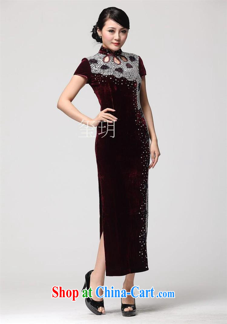 cheongsam wholesale fashion dresses the Pearl River, really plush robes long evening dress dress autumn and winter maroon XXXXL pictures, price, brand platters! Elections are good character, the national distribution, so why buy now enjoy more preferential! Health