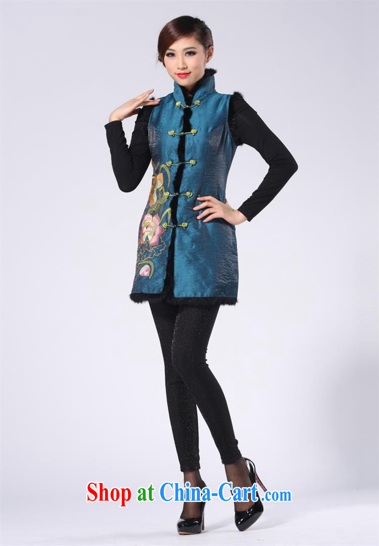 2014 standard improved temperament vest fall short, the T-shirt, flashing rabbit hair embroidery folder thin cotton vest blue XXL pictures, price, brand platters! Elections are good character, the national distribution, so why buy now enjoy more preferential! Health