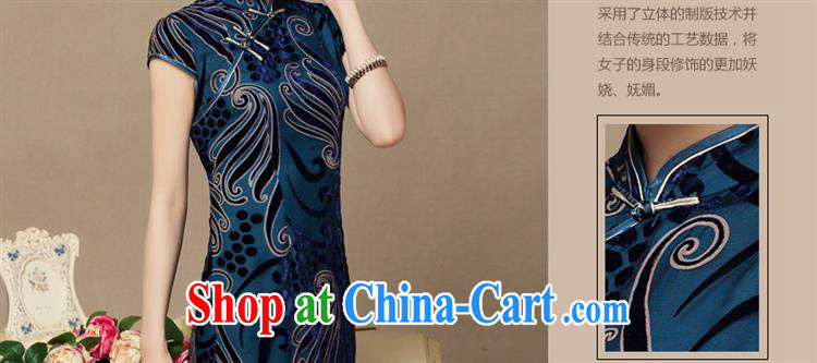 2014 summer and autumn, new short, true velvet cheongsam dress retro republic of Ms. wind cheongsam dress blue S pictures, price, brand platters! Elections are good character, the national distribution, so why buy now enjoy more preferential! Health