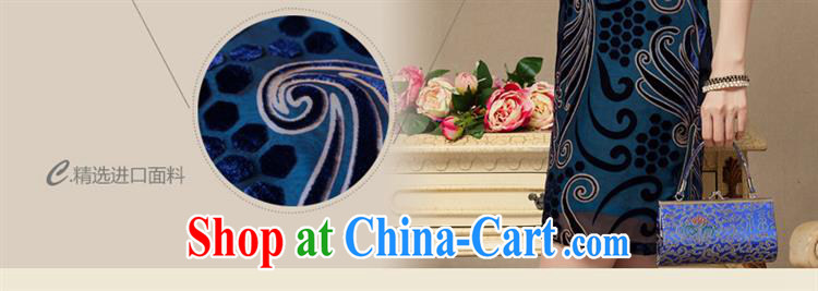 2014 summer and autumn, new short, true velvet cheongsam dress retro republic of Ms. wind cheongsam dress blue S pictures, price, brand platters! Elections are good character, the national distribution, so why buy now enjoy more preferential! Health