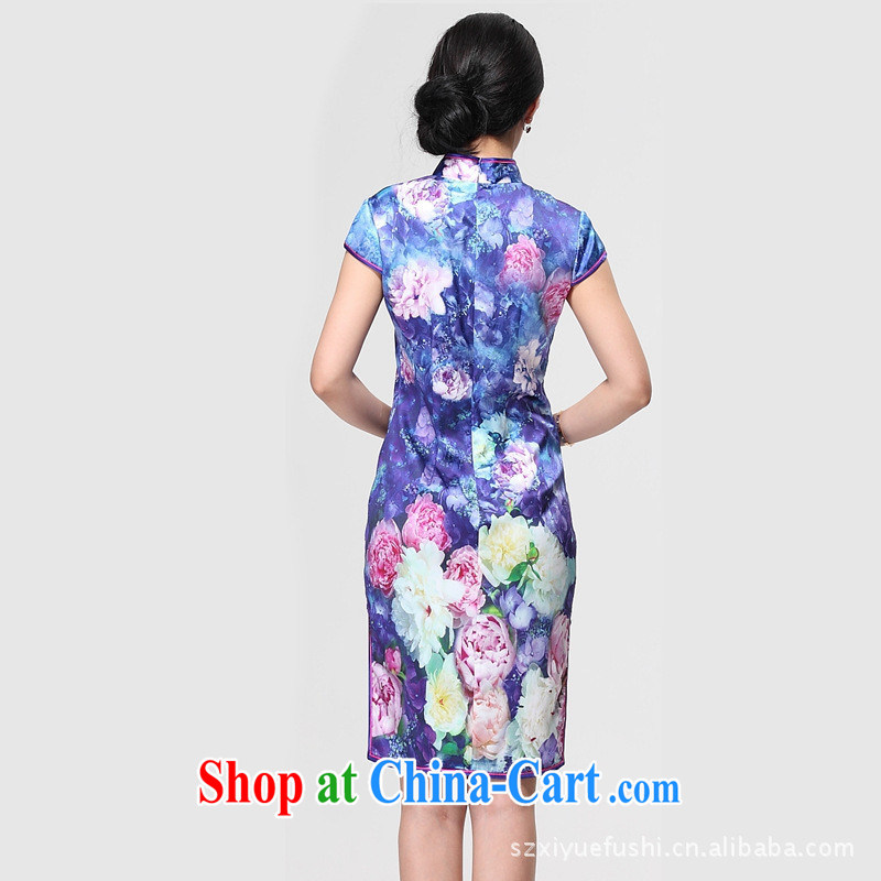 elections -- heavy Silk Cheongsam stylish improved Peony heavy silk retro dresses wholesale picture color M, health concerns (Rvie .), and shopping on the Internet
