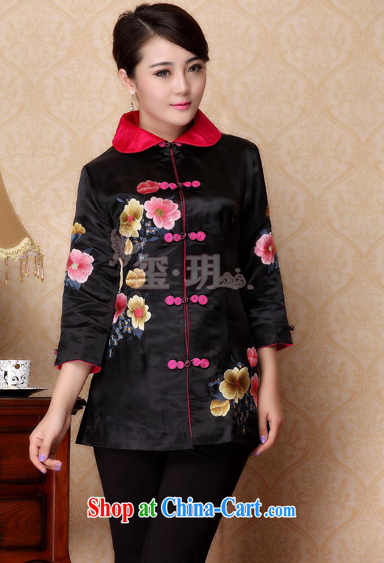 2014 fall and winter new wholesale Ethnic Wind manual embroidery Chinese T-shirt classic lapel girls T-shirt peach XL pictures, price, brand platters! Elections are good character, the national distribution, so why buy now enjoy more preferential! Health