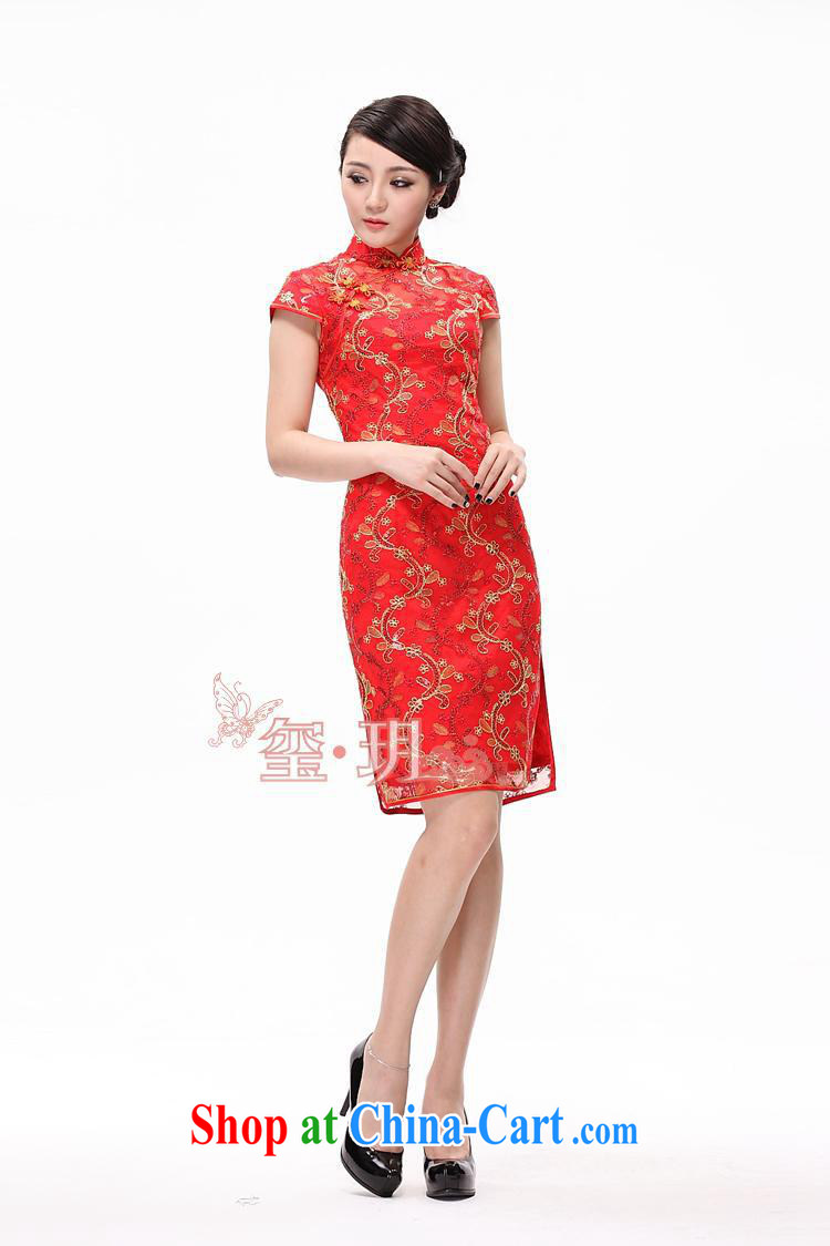 2014 new cultivation improved cheongsam stylish wedding dresses dresses lace dress cheongsam dress red XXL pictures, price, brand platters! Elections are good character, the national distribution, so why buy now enjoy more preferential! Health