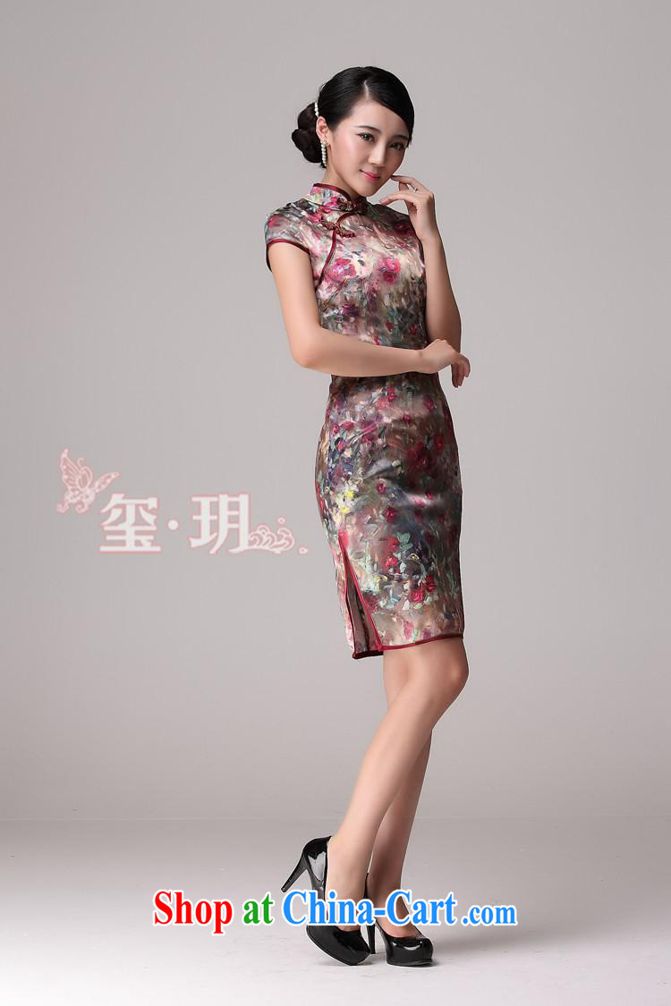 2014 new dresses summer sauna silk upscale heavy silk stylish improved daily outfit summer red XL pictures, price, brand platters! Elections are good character, the national distribution, so why buy now enjoy more preferential! Health