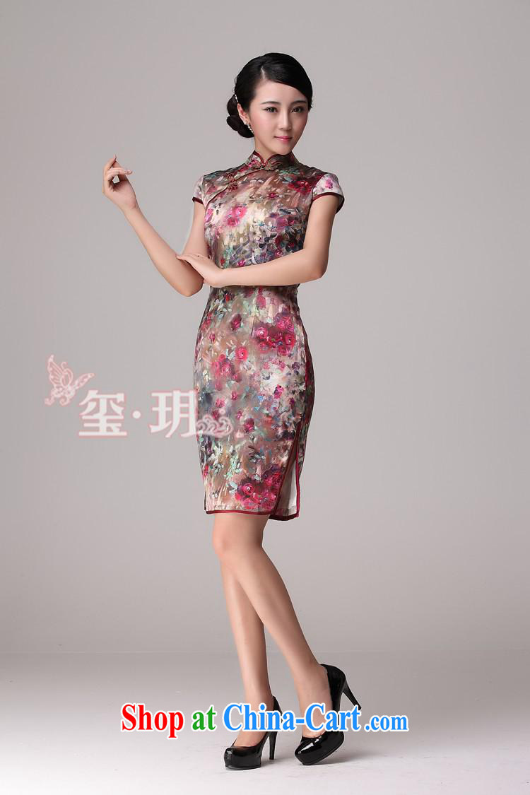2014 new dresses summer sauna silk upscale heavy silk stylish improved daily outfit summer red XL pictures, price, brand platters! Elections are good character, the national distribution, so why buy now enjoy more preferential! Health