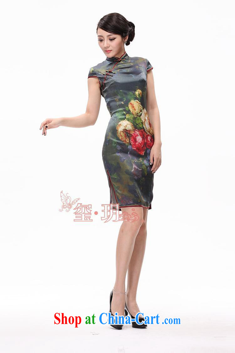 Summer 2014 new Peony paintings heavy silk retro improved cheongsam dress picture color XXL pictures, price, brand platters! Elections are good character, the national distribution, so why buy now enjoy more preferential! Health
