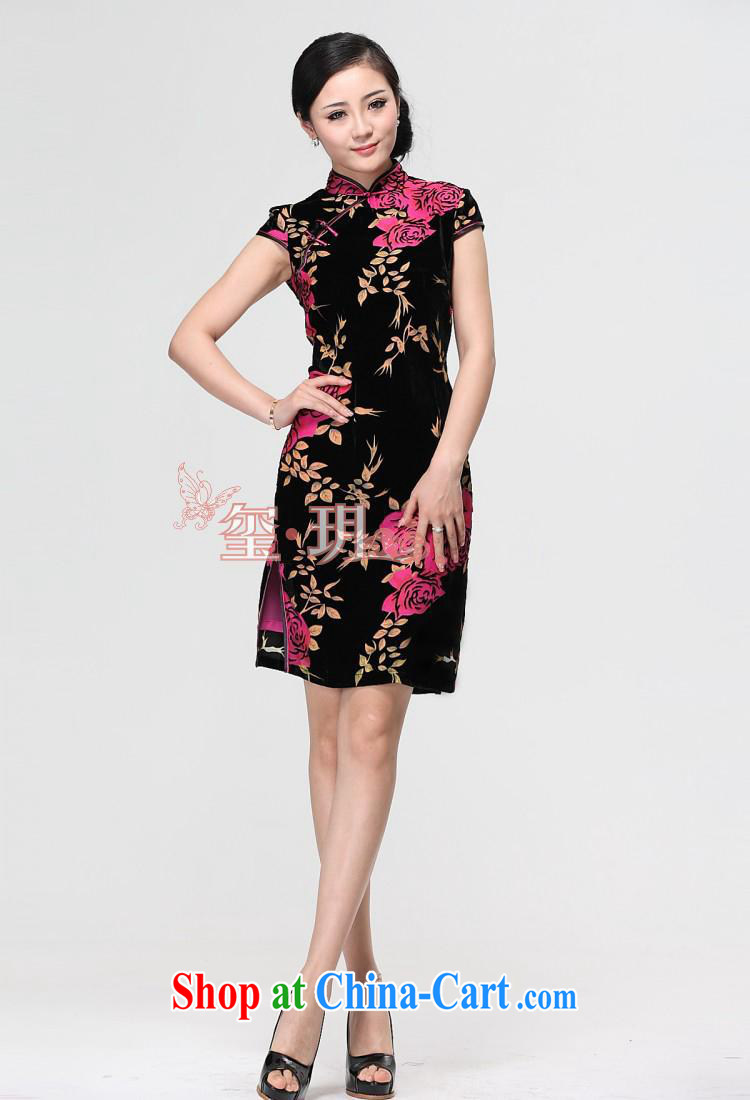 2014 new outfit your beauty Silk Velvet cheongsam cheongsam exquisite floral cheongsam picture color XXXL pictures, price, brand platters! Elections are good character, the national distribution, so why buy now enjoy more preferential! Health