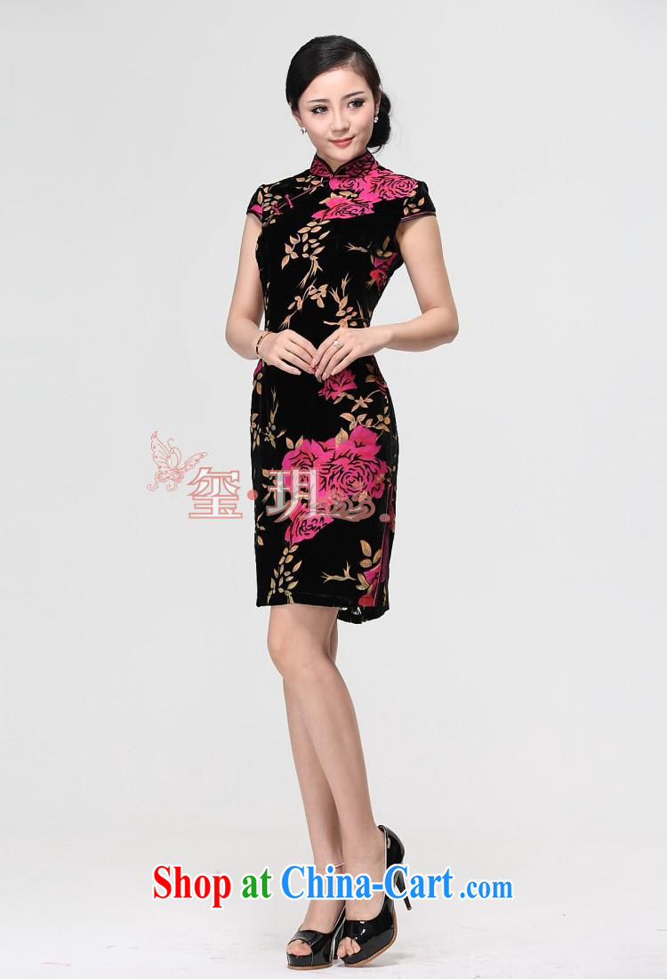 2014 new outfit your beauty Silk Velvet cheongsam cheongsam exquisite floral cheongsam picture color XXXL pictures, price, brand platters! Elections are good character, the national distribution, so why buy now enjoy more preferential! Health